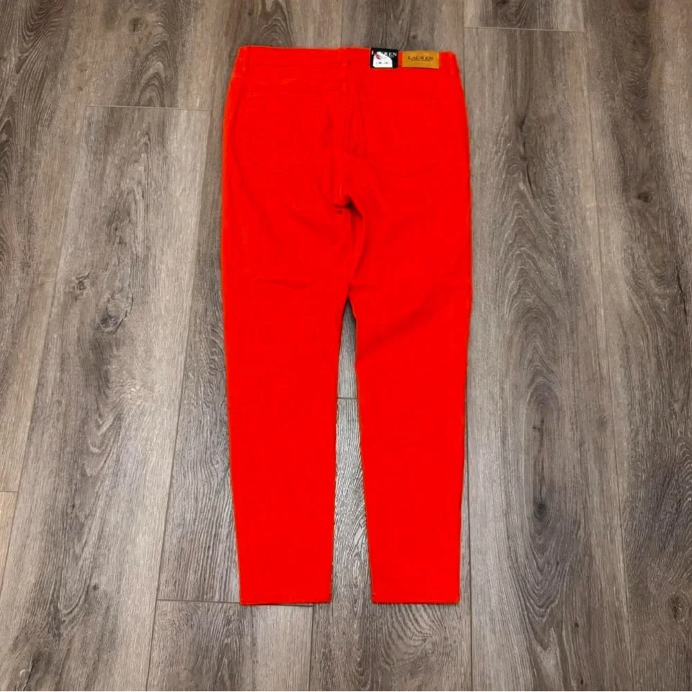 NWT Lauren Ralph Lauren Women's ORANGE Skinny Jeans - Picture 2 of 7